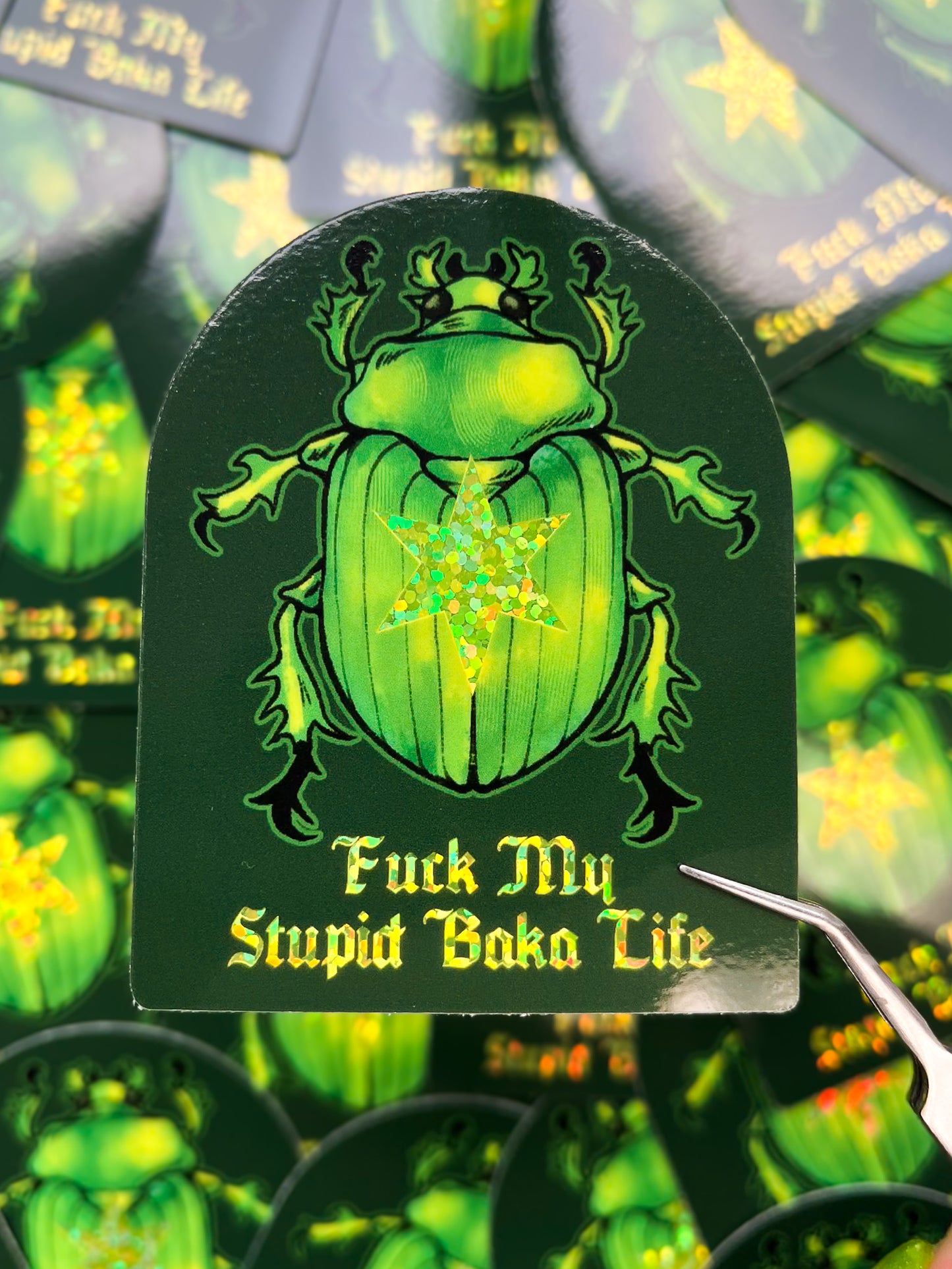 My Stupid Baka Life Glitter Vinyl Sticker