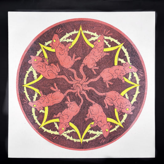 Rat King Risograph Square Print