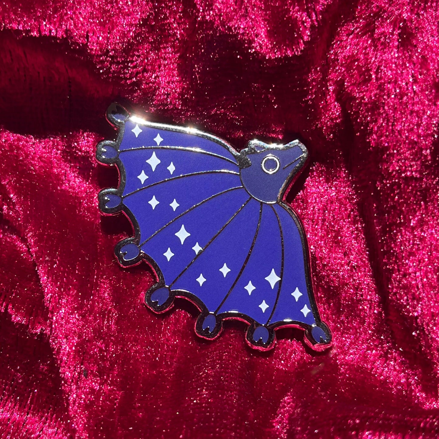 Medieval Blue Bat Hard Enamel Pin