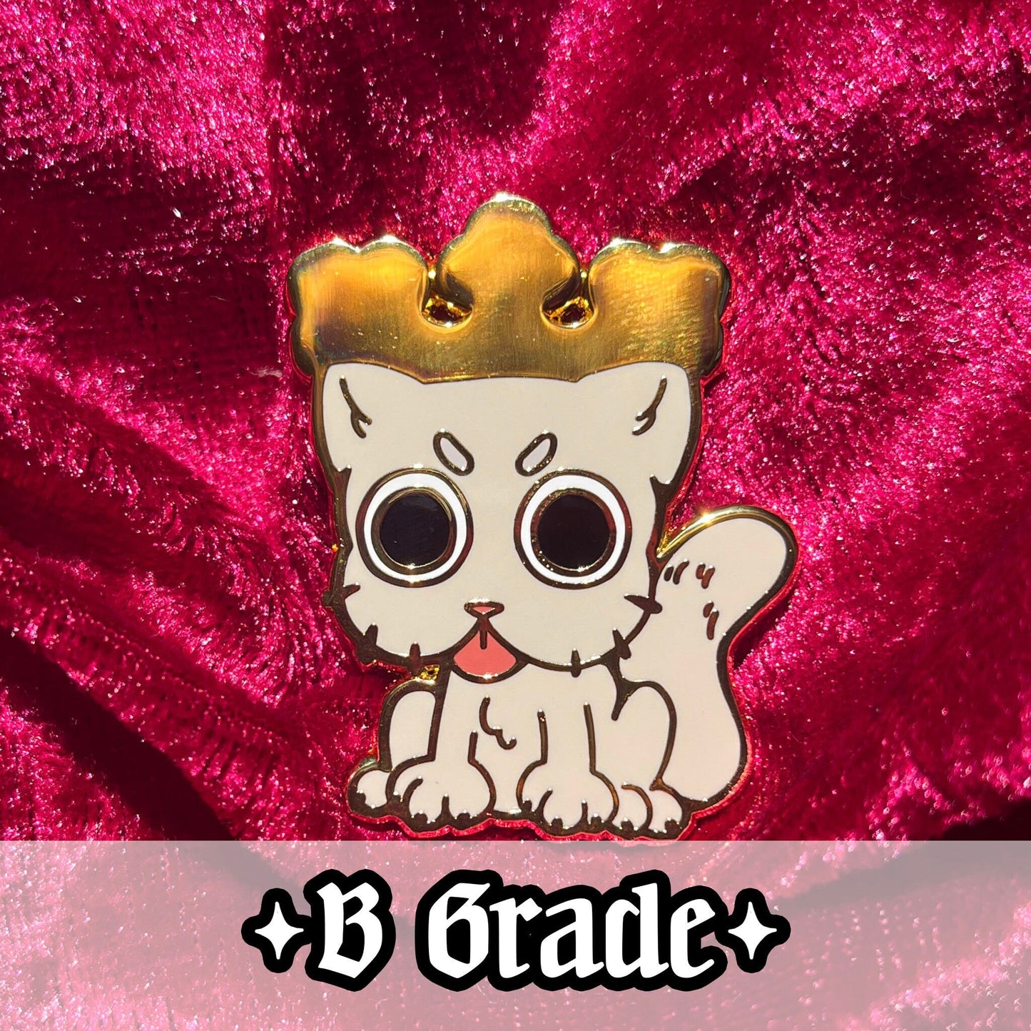 B GRADE Medieval King Cat Hard Enamel Pin - Lapel Pin, Cat Pin, Cute King Cat Pin