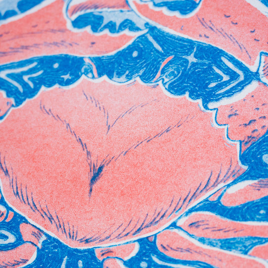Crab Risograph Square Print