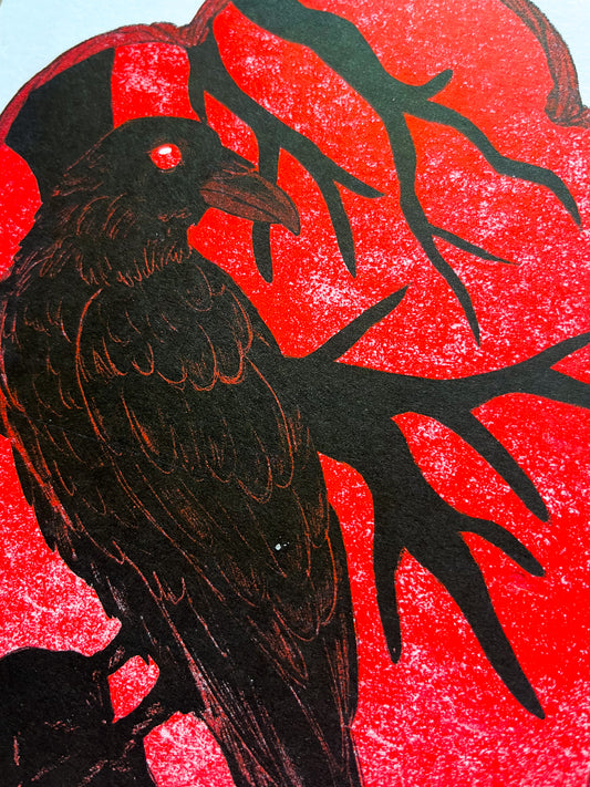 Raven Riso Print