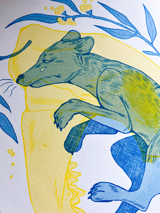 Endling Thylacine Riso Print