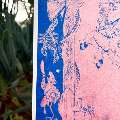 Mythic West Woodburn Riso Print