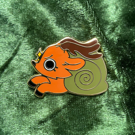 Medieval Snail Deer Hard Enamel Pin
