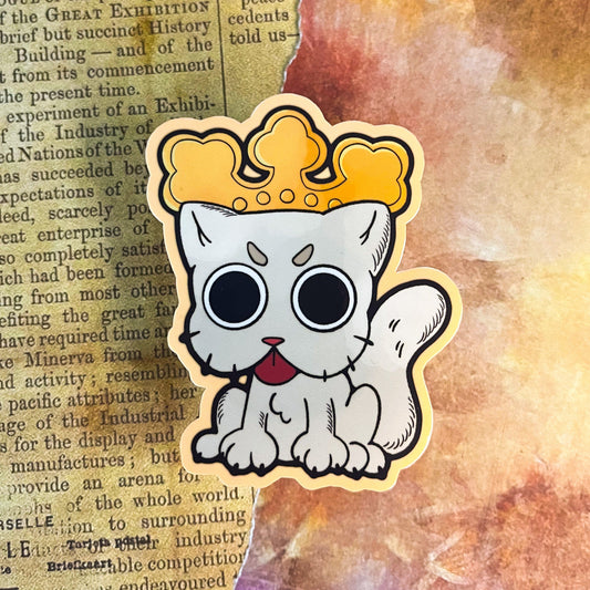 Medieval King Cat Vinyl Waterproof Sticker