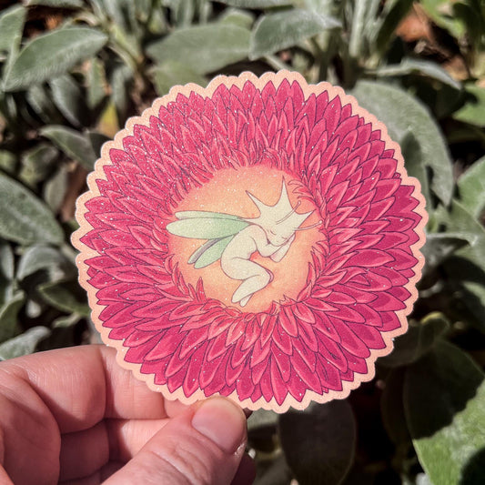 Fairy Nap Glitter Vinyl Waterproof Sticker