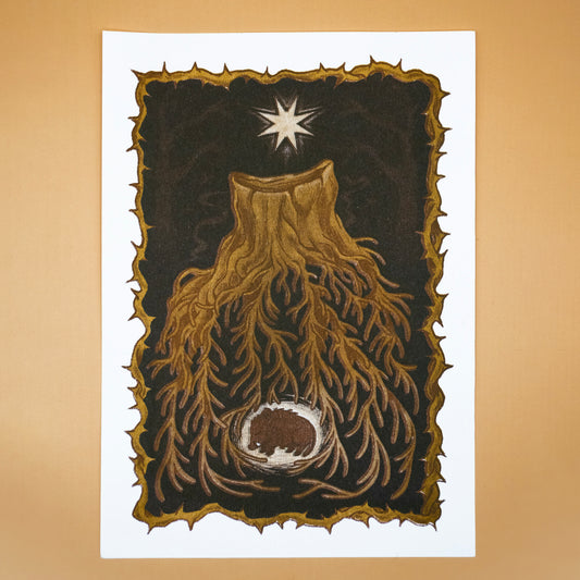 Sleeping Boar Risograph Print
