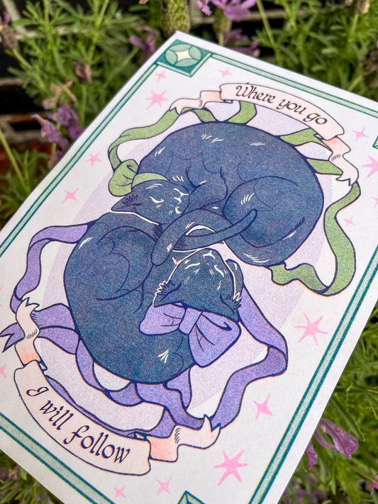 Where you go I Will Follow Riso Print