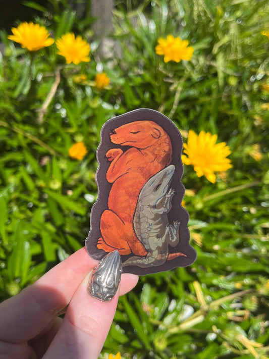 Triassic Cuddle Lenticular Sticker