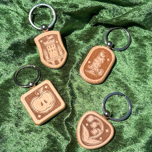 Engraved Wooden Keychains - Assorted Designs