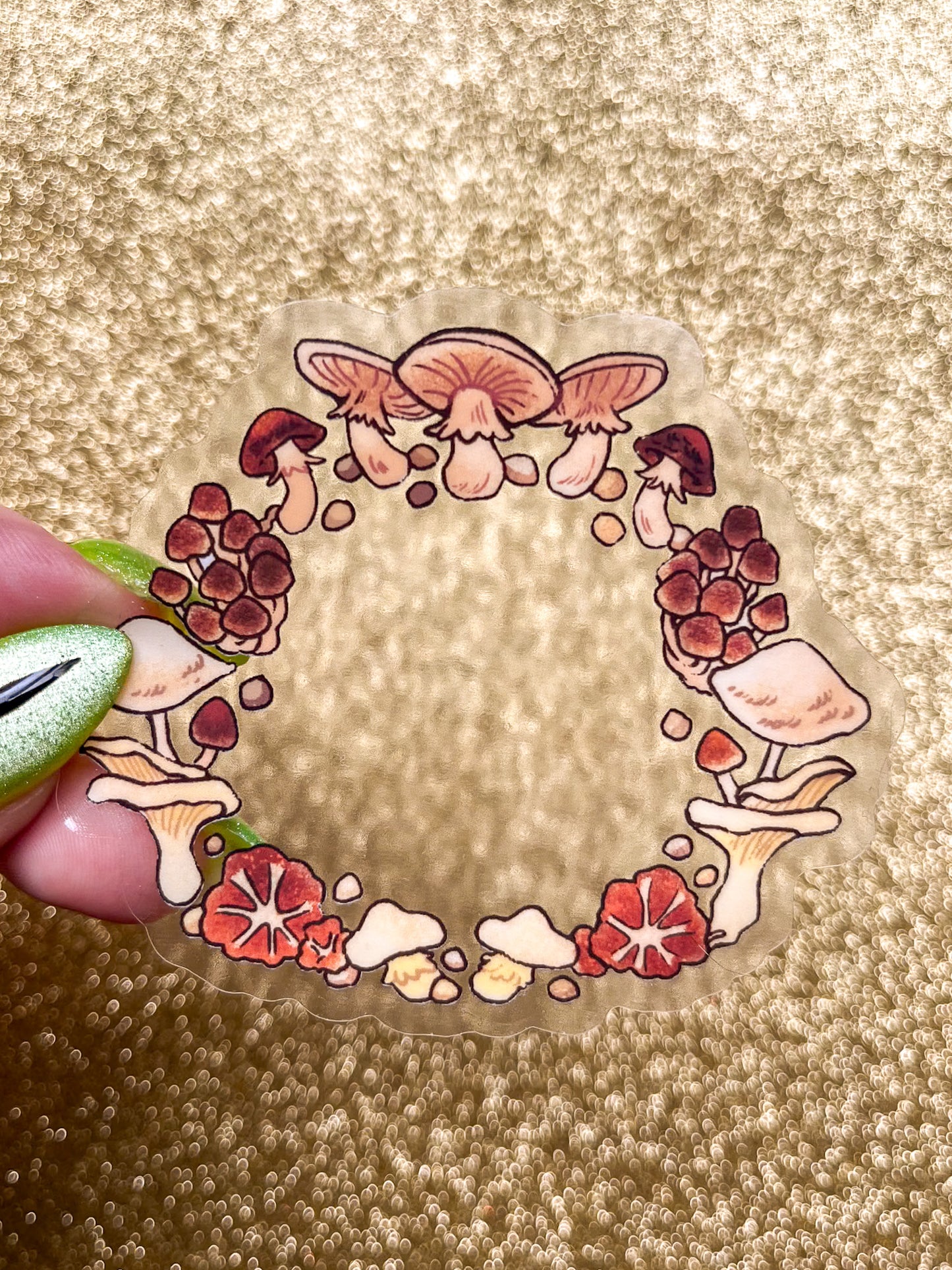 Mushroom Ring Clear Vinyl Sticker