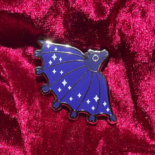 Medieval Blue Bat Hard Enamel Pin