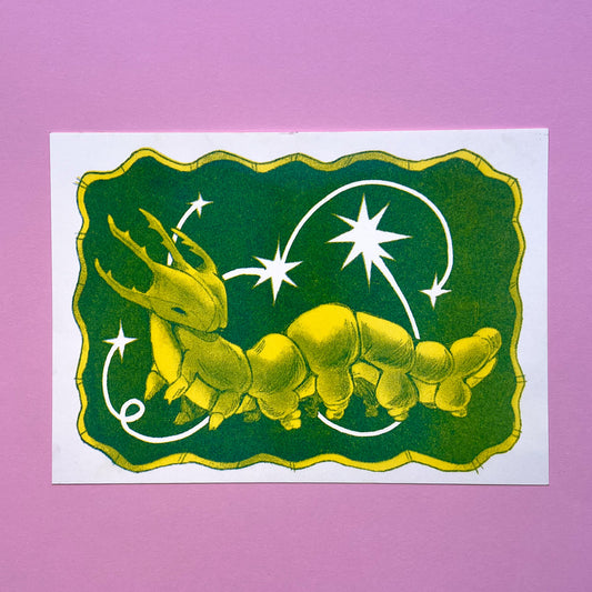 Caterpillar Riso Print