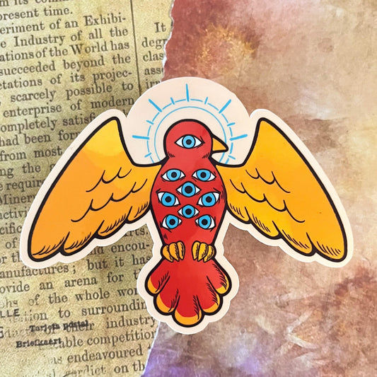 Medieval Bird Vinyl Waterproof Sticker