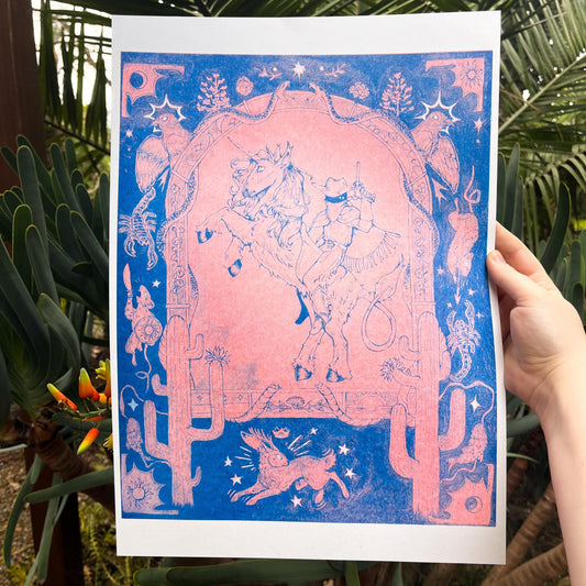 Mythic West Woodburn Riso Print