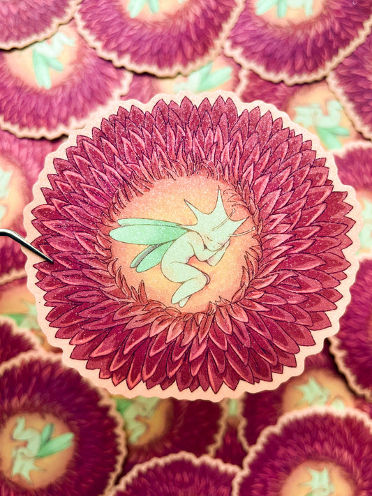 Fairy Nap Glitter Vinyl Waterproof Sticker