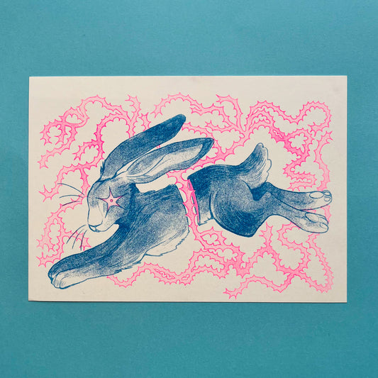Barbed Hare Riso Print