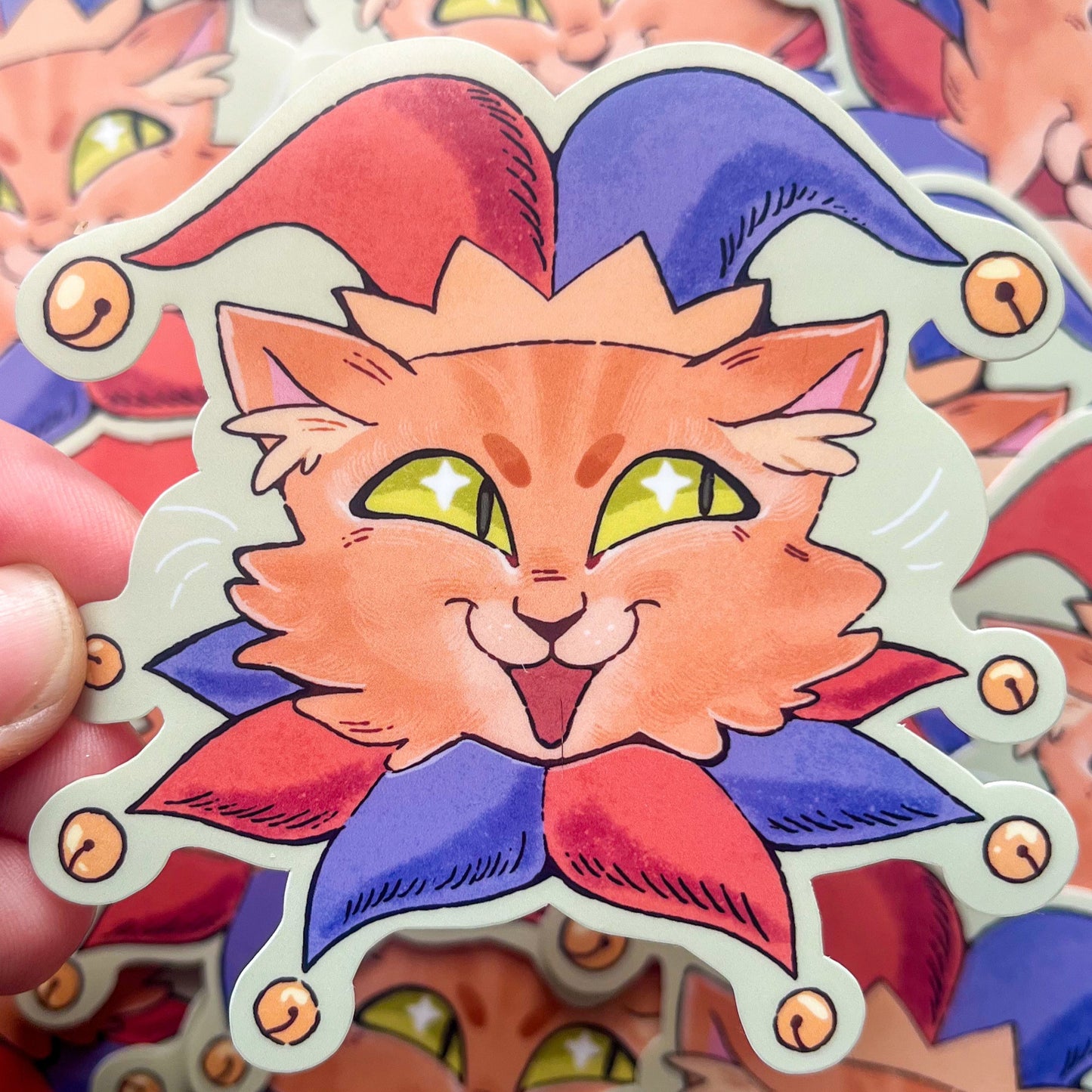 Jester Cat Vinyl Waterproof Sticker