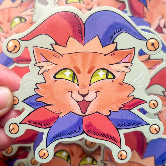 Jester Cat Vinyl Waterproof Sticker