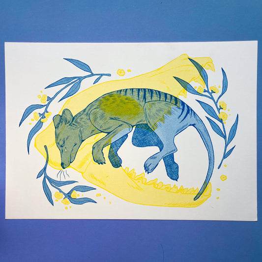 Endling Thylacine Riso Print