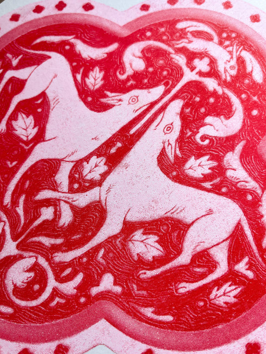 Two Hounds Woodburn Riso Print